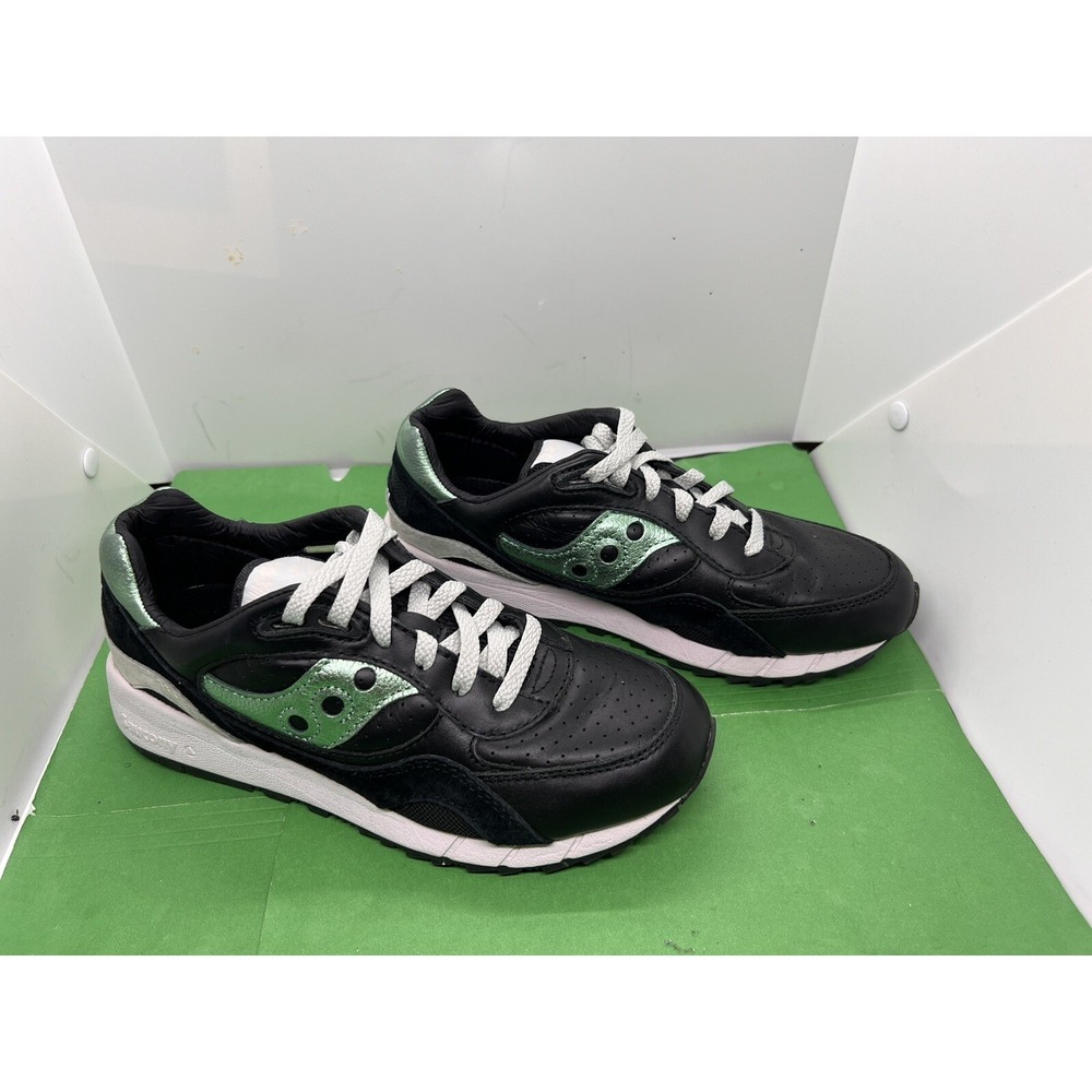 Saucony Shadow 6000 Women Sneakers Black Aquamarine Leather S60692-2 Size 8.5